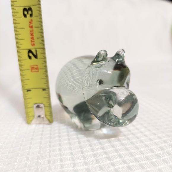 Handmade Glass Hippopotamus Paper Weight - Picture 9 of 10